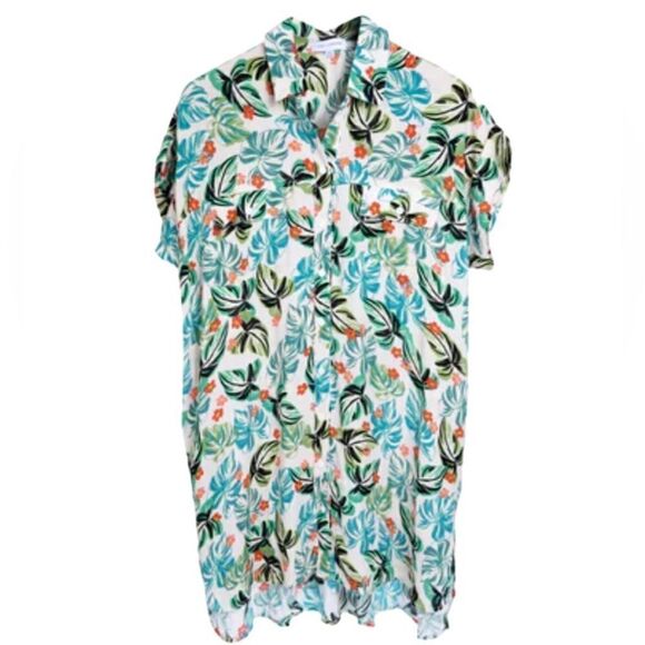 Lost + Wander Luau On The Beach Tropical Print Beach Tunic Sz XL/2XL NWT - Picture 2 of 16